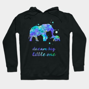 Elephant Dream Big Little One Watercolor Painting Hoodie